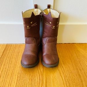 Toddler Girl Brown Kitty Boots Size 6